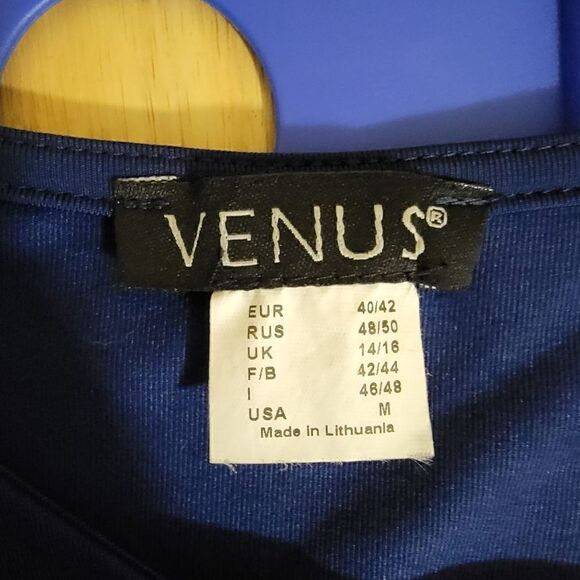 Venus Long Sleeve Cutout Wrap Dress Navy Blue Size Medium - Picture 3 of 9